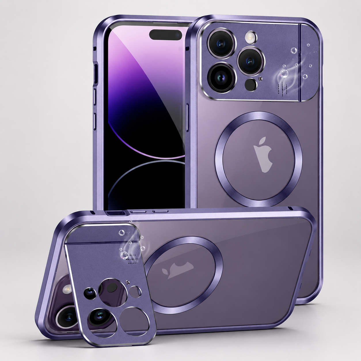 Premium iPhone Case MagSafe Compatible Magnetic Protective Cover Metal Stand Camera Lens Protection Shockproof Aromatherapy Slot Slim Design