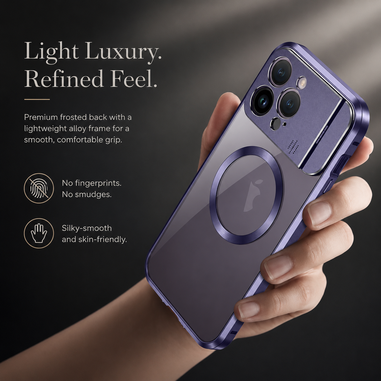 Premium iPhone Case MagSafe Compatible Magnetic Protective Cover Metal Stand Camera Lens Protection Shockproof Aromatherapy Slot Slim Design