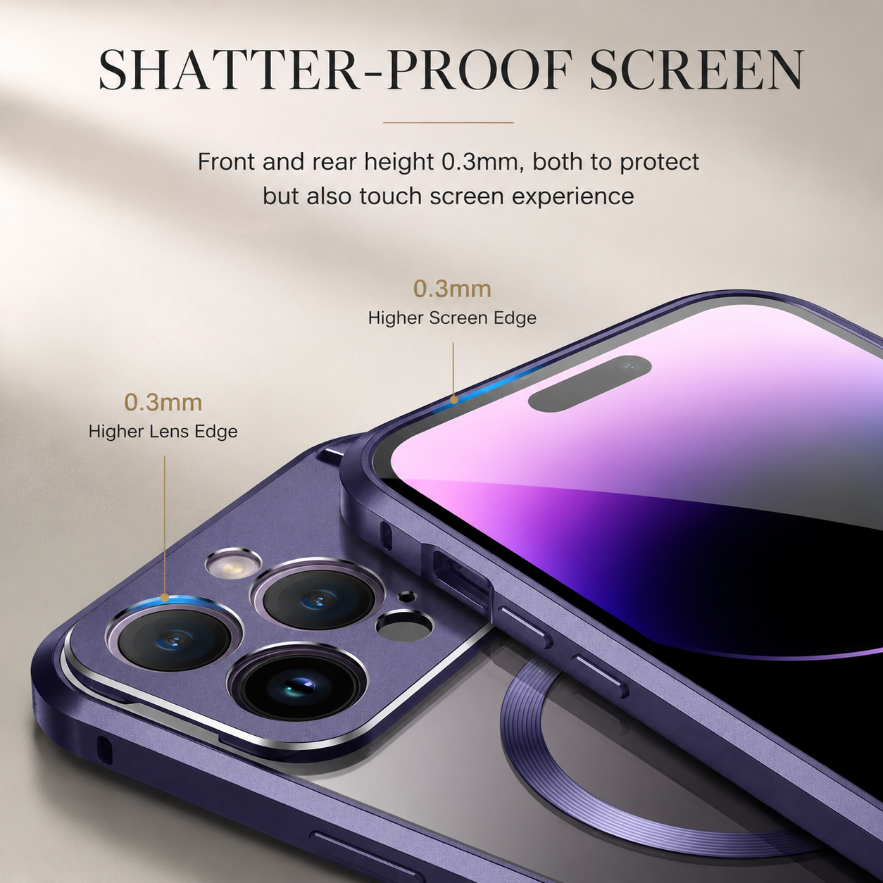 Premium iPhone Case MagSafe Compatible Magnetic Protective Cover Metal Stand Camera Lens Protection Shockproof Aromatherapy Slot Slim Design