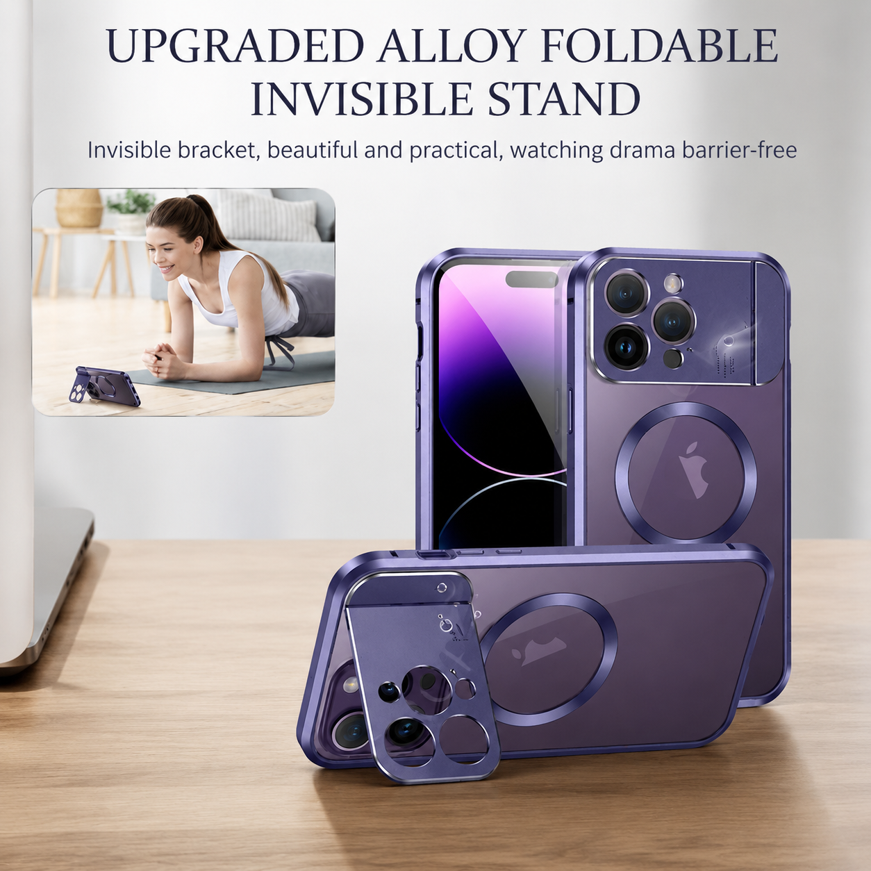 Premium iPhone Case MagSafe Compatible Magnetic Protective Cover Metal Stand Camera Lens Protection Shockproof Aromatherapy Slot Slim Design