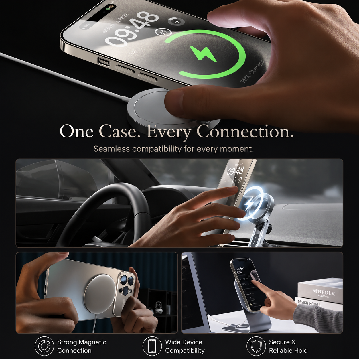 Premium iPhone Case MagSafe Compatible Magnetic Protective Cover Metallic Matte PC TPU Back Shockproof Camera Lens Guard Ultra Thin Full Coverage