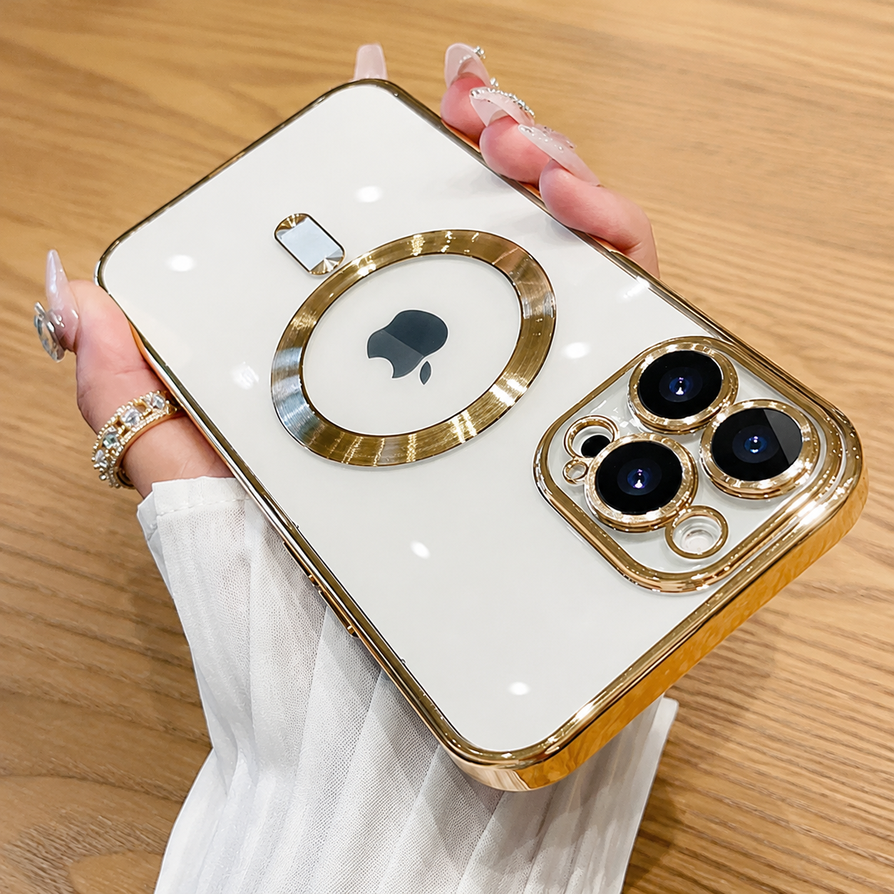 Premium iPhone Case MagSafe Compatible Magnetic Protective Cover Plating Frame TPU Shockproof Camera Lens Guard Scratch Resistant Finish Texture