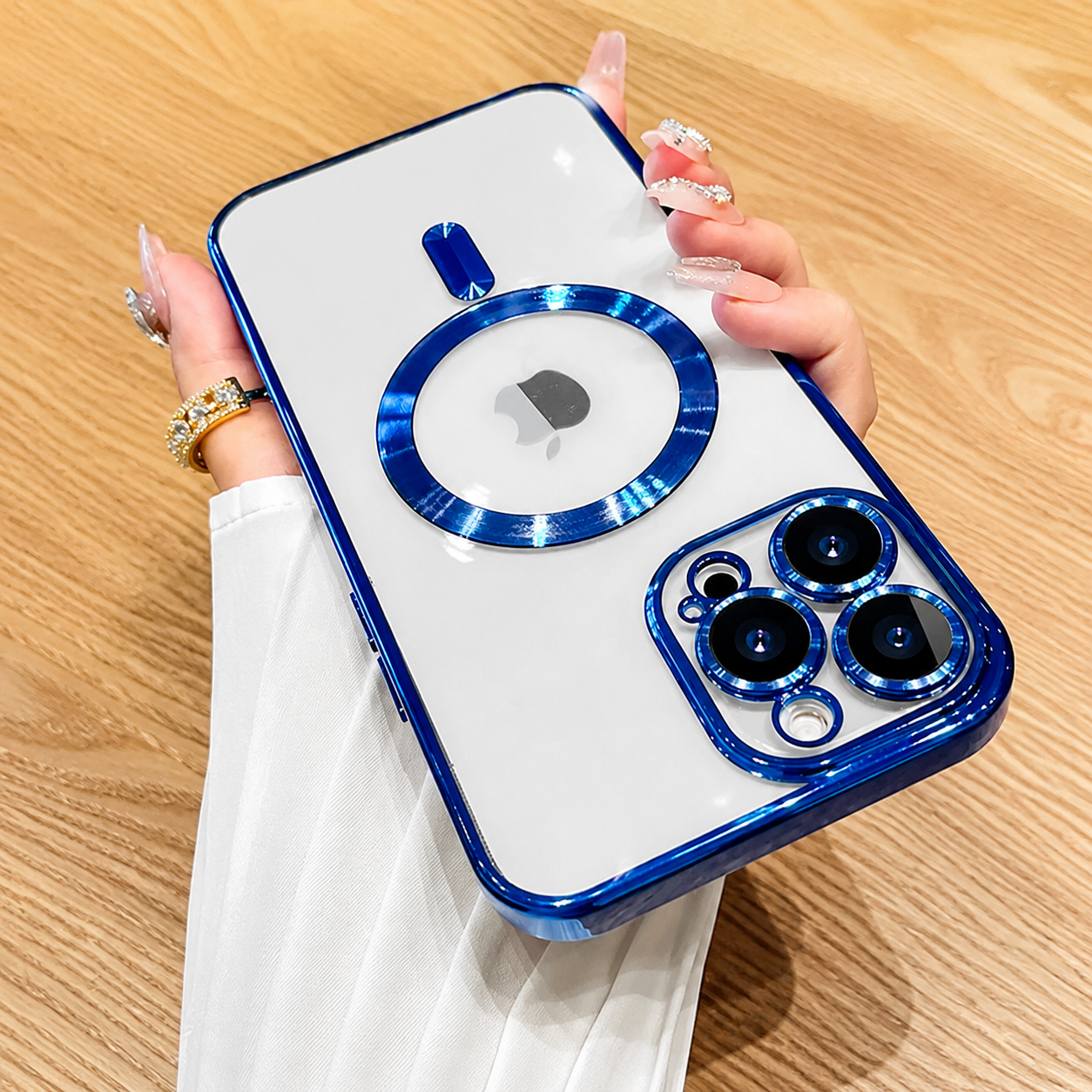 Premium iPhone Case MagSafe Compatible Magnetic Protective Cover Plating Frame TPU Shockproof Camera Lens Guard Scratch Resistant Finish Texture