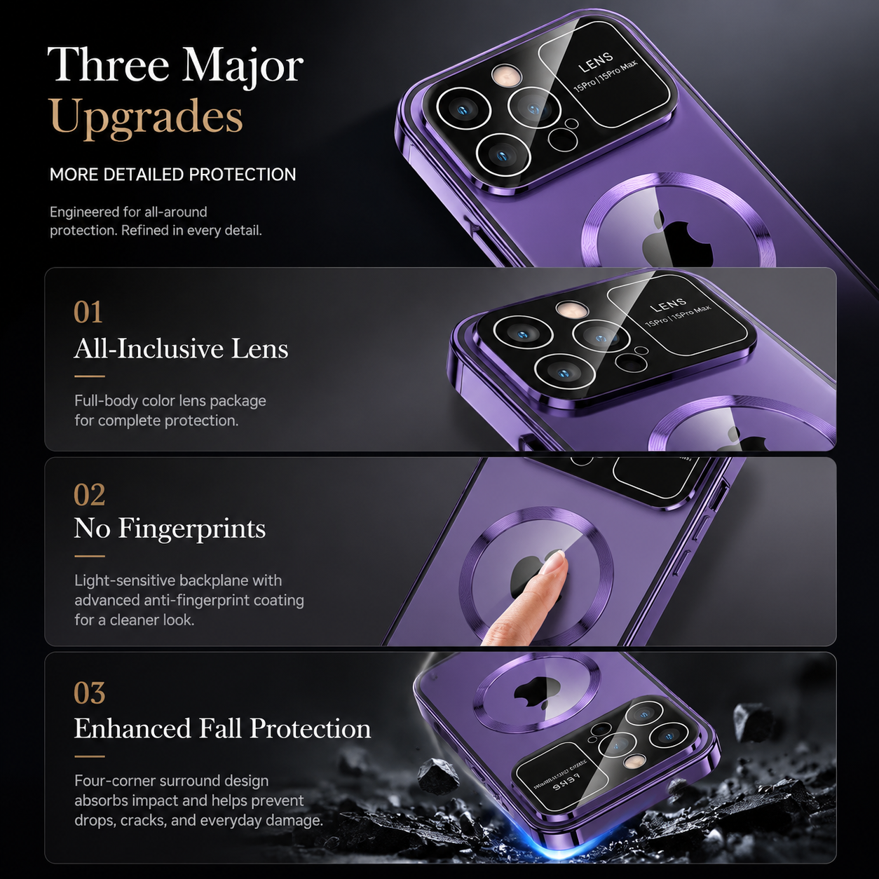Premium iPhone Case MagSafe Compatible Magnetic Protective Cover Privacy Screen Frosted Glass Back Anti Spy Shockproof Full Coverage Texture