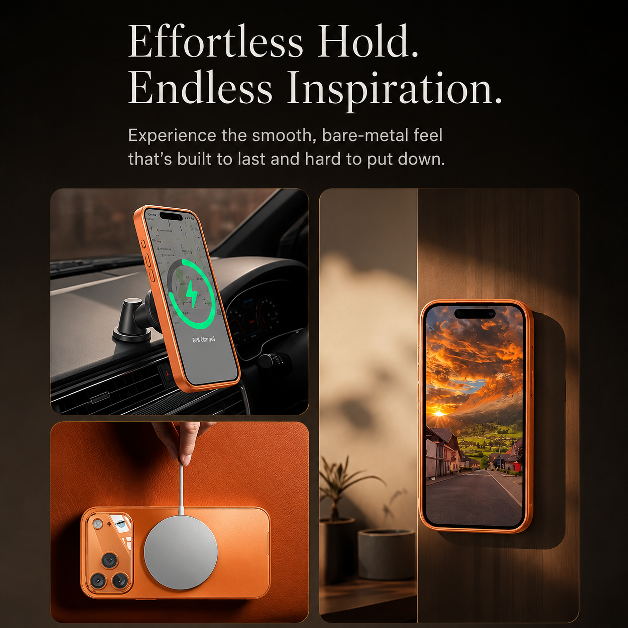 Premium iPhone Case MagSafe Compatible Magnetic Protective Cover Titanium Metallic Matte Finish Camera Lens Protection Shockproof Ultra Thin Design