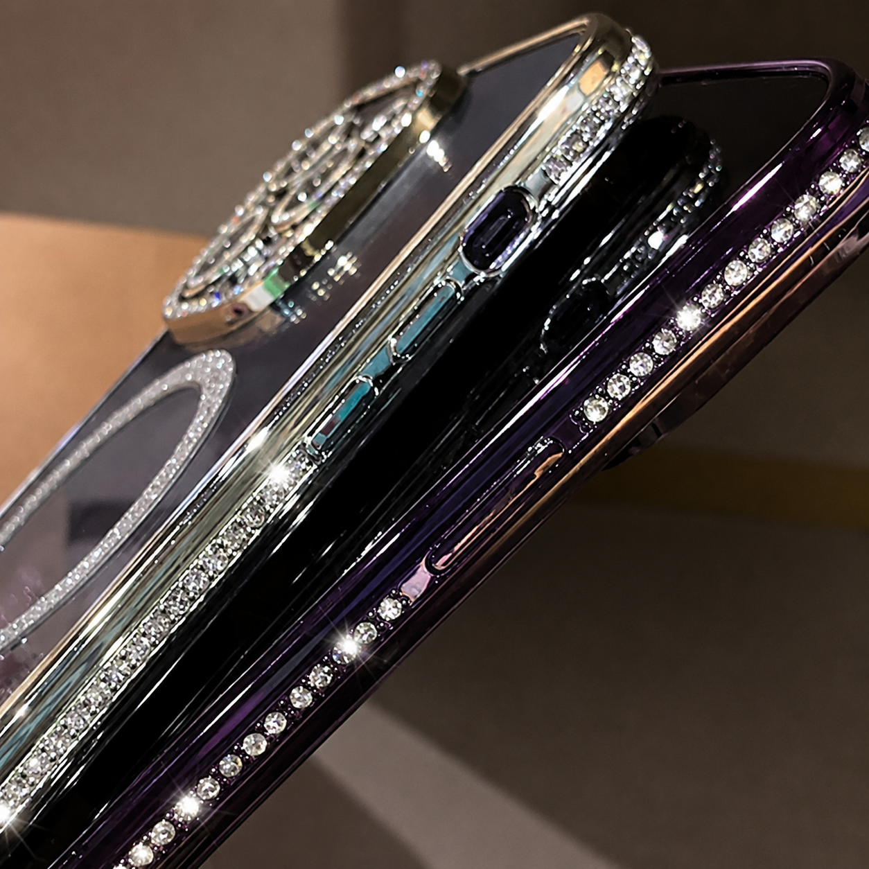 Premium iPhone Case MagSafe Compatible Magnetic Protective Cover Transparent Glitter Diamond Design Shockproof Bumper Camera Lens Guard Lightweight