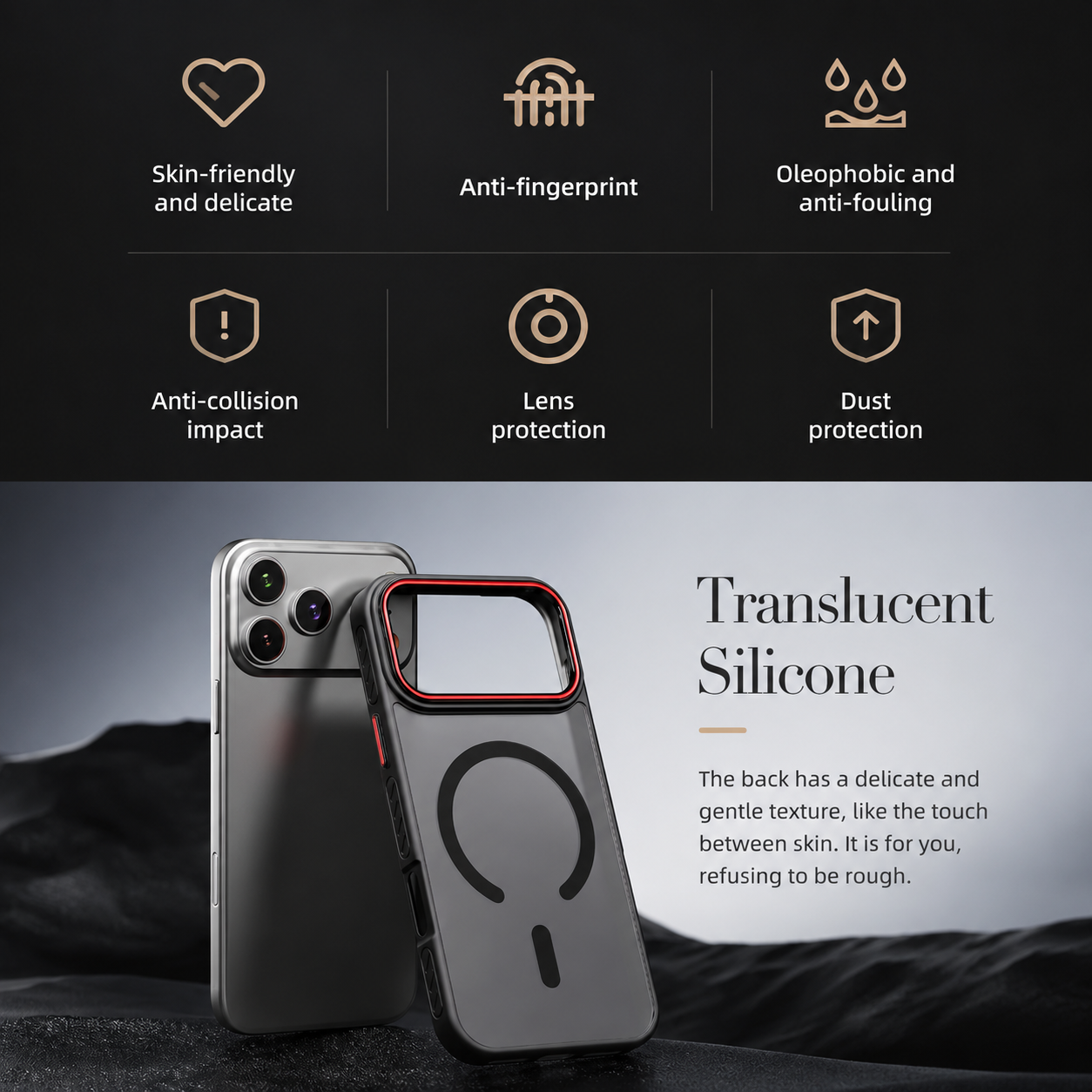 Premium iPhone Case MagSafe Compatible Magnetic Protective Cover Transparent Matte Back Shockproof Frame Camera Lens Guard Anti Fingerprint Design