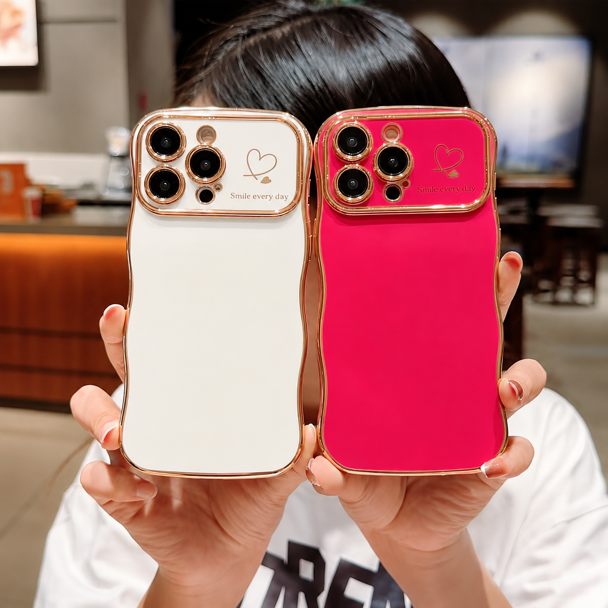 Premium iPhone Case MagSafe Compatible Magnetic Protective Cover Transparent Plating Wave Heart Design Shockproof Camera Lens Guard Anti Smudge