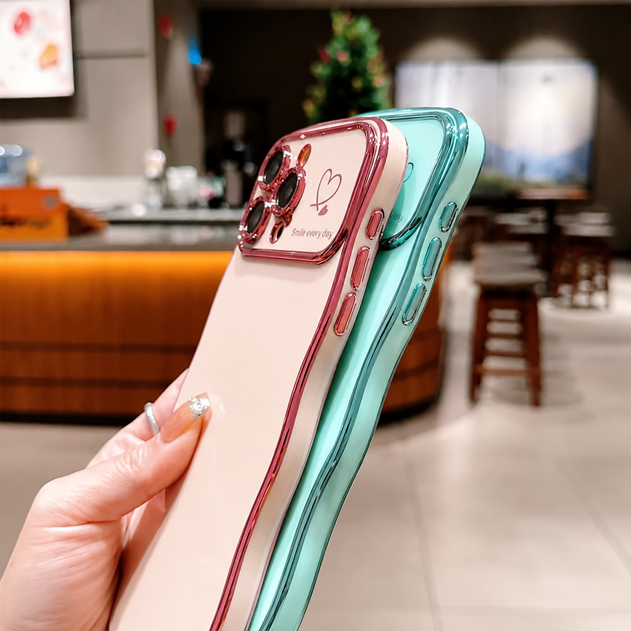 Premium iPhone Case MagSafe Compatible Magnetic Protective Cover Transparent Plating Wave Heart Design Shockproof Camera Lens Guard Anti Smudge