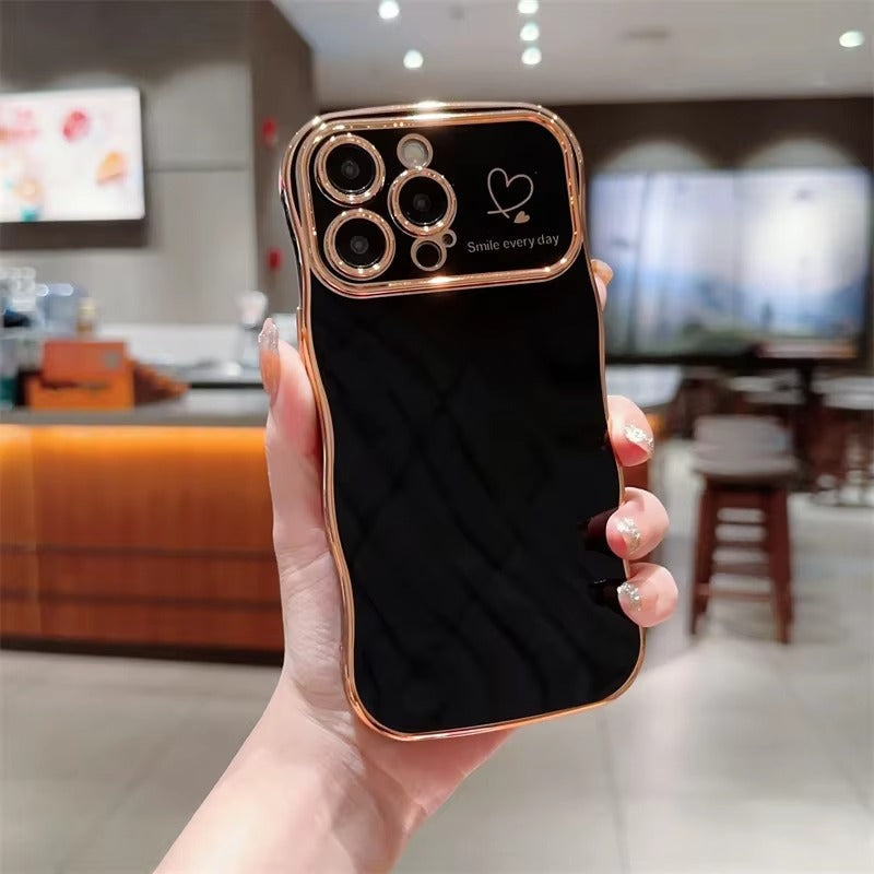 Premium iPhone Case MagSafe Compatible Magnetic Protective Cover Transparent Plating Wave Heart Design Shockproof Camera Lens Guard Anti Smudge