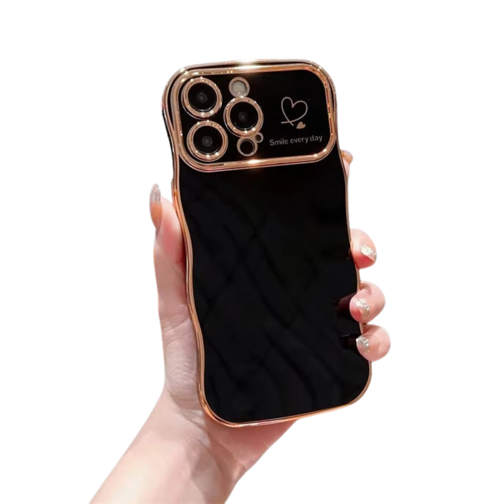 Premium iPhone Case MagSafe Compatible Magnetic Protective Cover Transparent Plating Wave Heart Design Shockproof Camera Lens Guard Anti Smudge