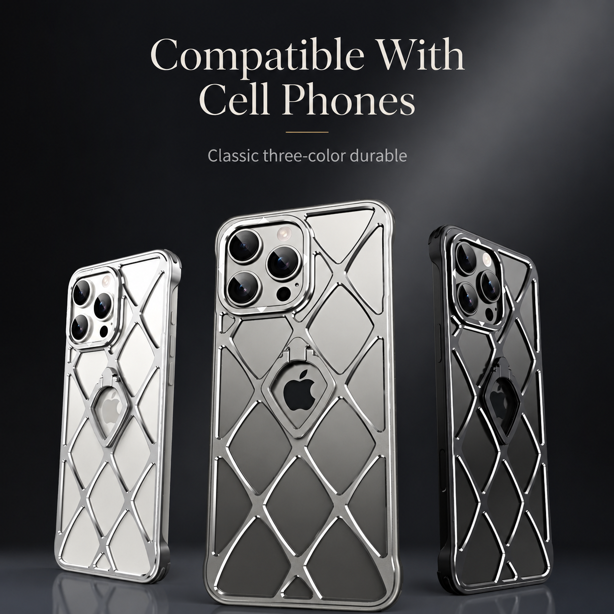 Premium iPhone Case MagSafe Compatible Magnetic Protective Cover Ultra Light Metal Frame Cooling Back Built In Stand Shockproof Heat Dissipation