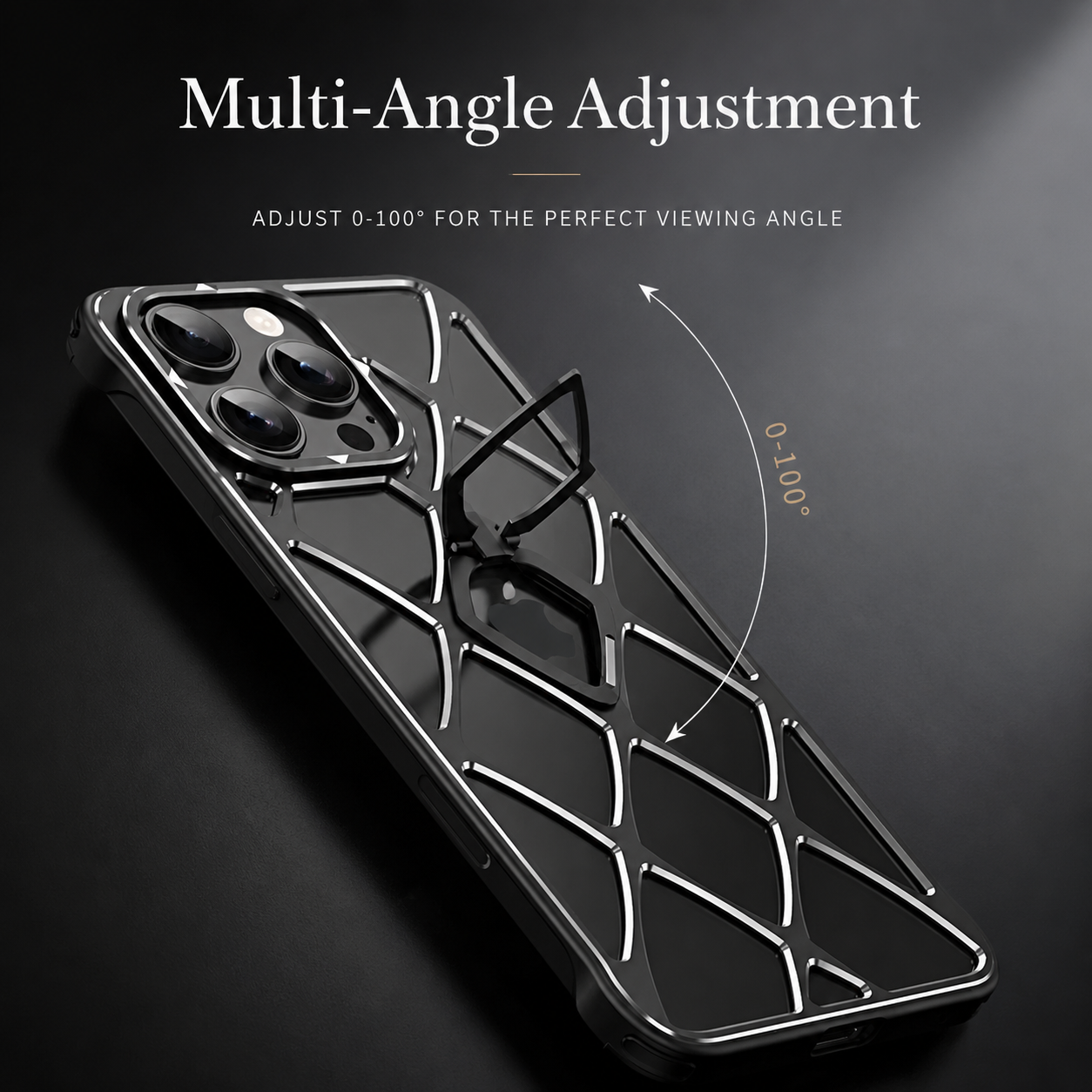 Premium iPhone Case MagSafe Compatible Magnetic Protective Cover Ultra Light Metal Frame Cooling Back Built In Stand Shockproof Heat Dissipation