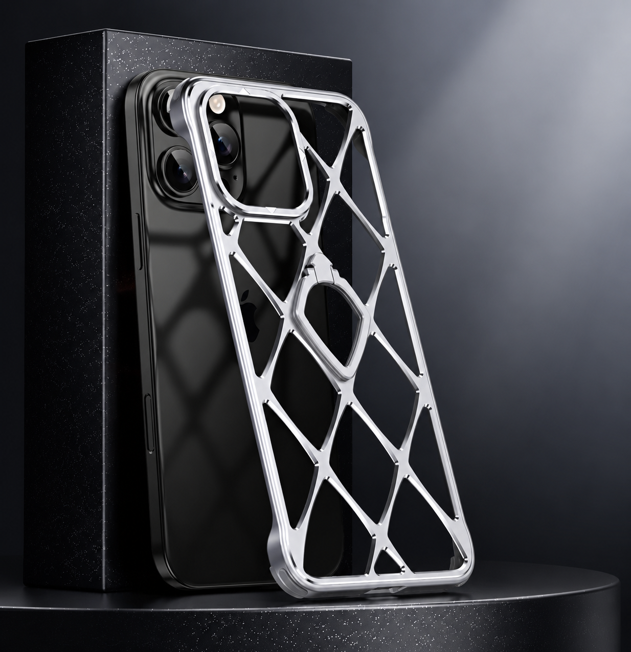Premium iPhone Case MagSafe Compatible Magnetic Protective Cover Ultra Light Metal Frame Cooling Back Built In Stand Shockproof Heat Dissipation