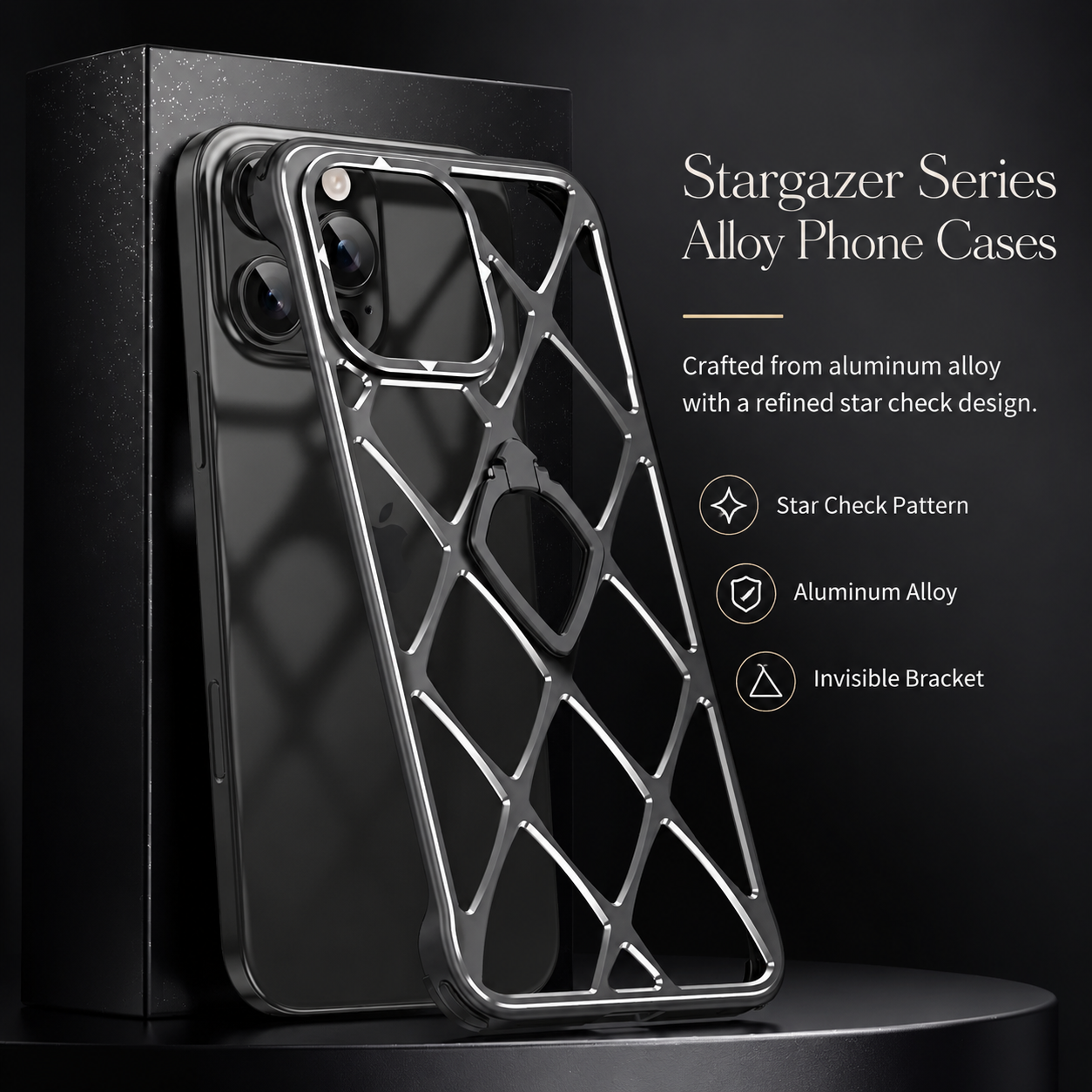 Premium iPhone Case MagSafe Compatible Magnetic Protective Cover Ultra Light Metal Frame Cooling Back Built In Stand Shockproof Heat Dissipation