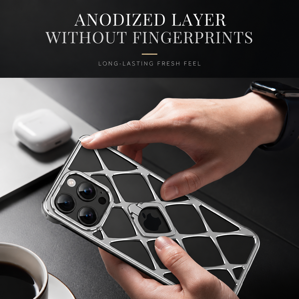 Premium iPhone Case MagSafe Compatible Magnetic Protective Cover Ultra Light Metal Frame Cooling Back Built In Stand Shockproof Heat Dissipation