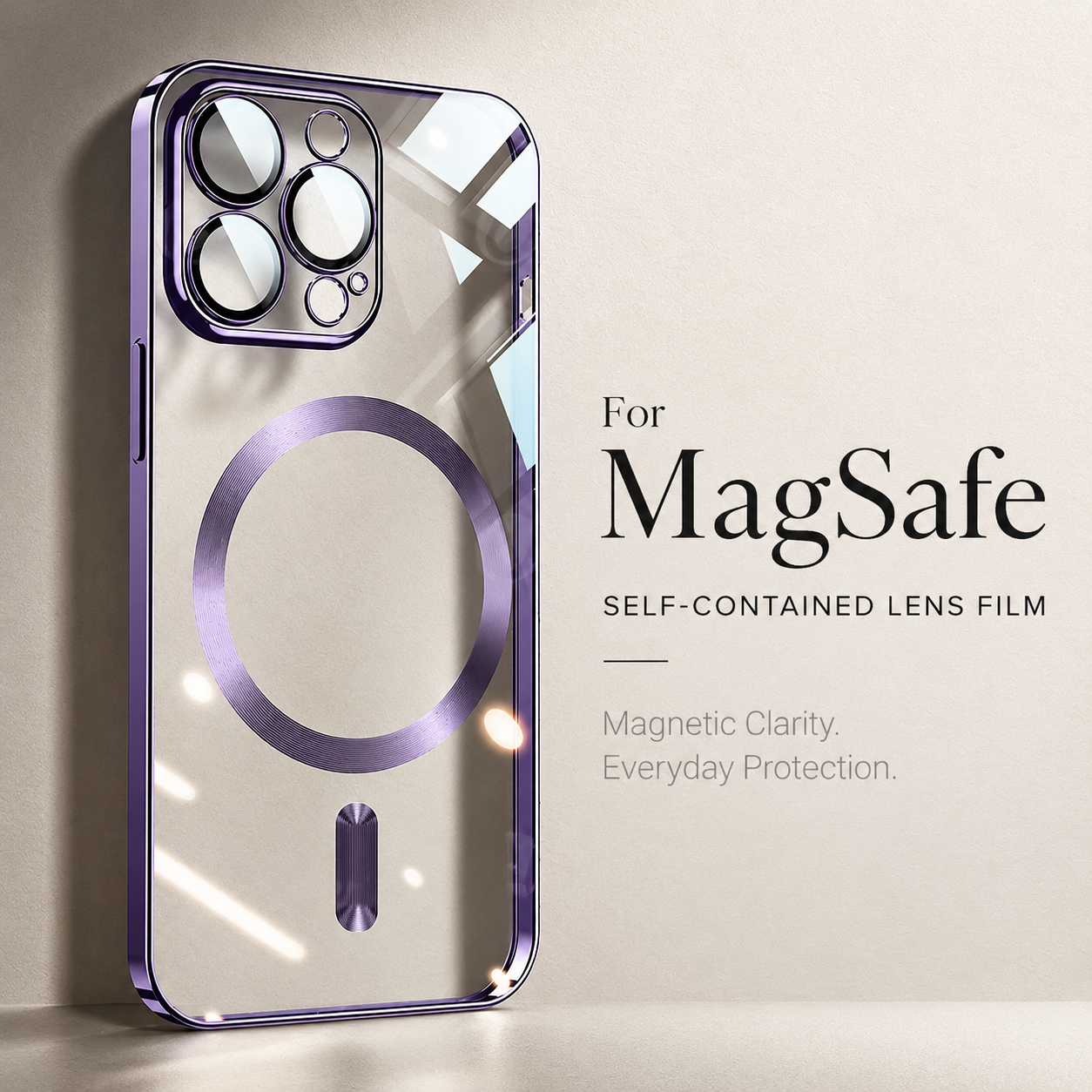 Premium iPhone Case MagSafe Compatible Magnetic Protective Cover Ultra Thin Transparent Hard PC Back Silicone Bumper Shockproof Anti Scratch Texture
