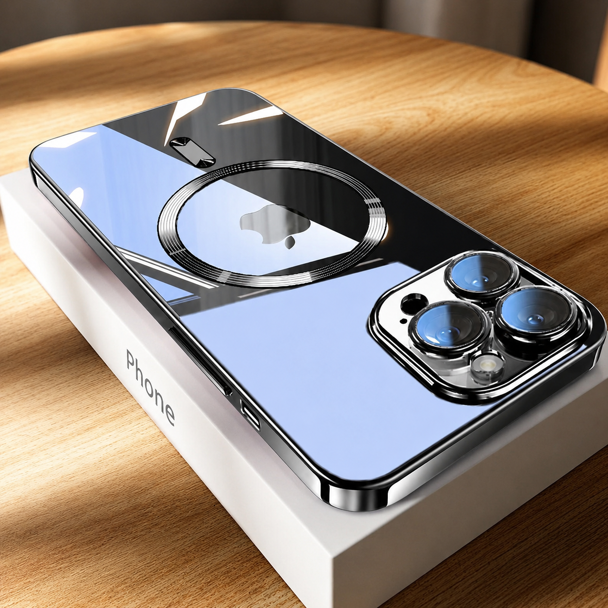 Premium iPhone Case MagSafe Compatible Magnetic Protective Cover Ultra Thin Transparent Hard PC Back Silicone Bumper Shockproof Anti Scratch Texture