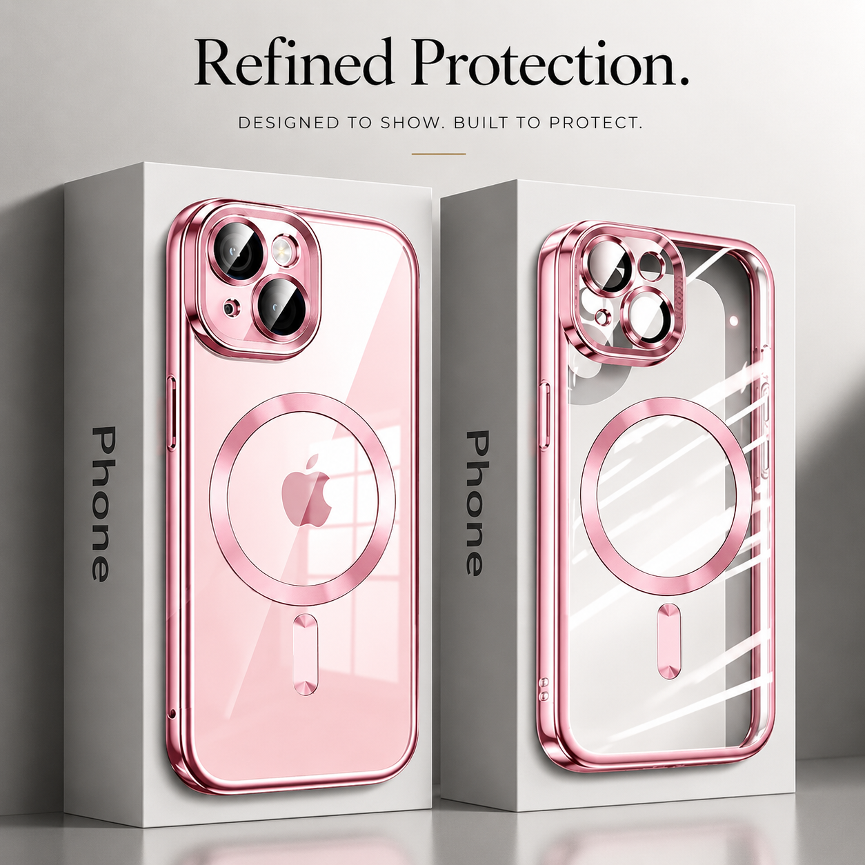 Premium iPhone Case MagSafe Compatible Magnetic Protective Cover Ultra Thin Transparent Hard PC Back Silicone Bumper Shockproof Anti Scratch Texture