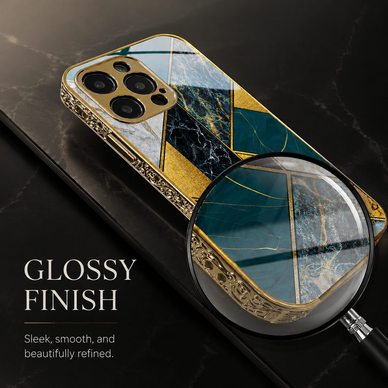 Premium iPhone Case MagSafe Compatible Marble Texture Protective Cover Gold Frame Design Shockproof Camera Lens Guard Wireless Charging Anti Scratch