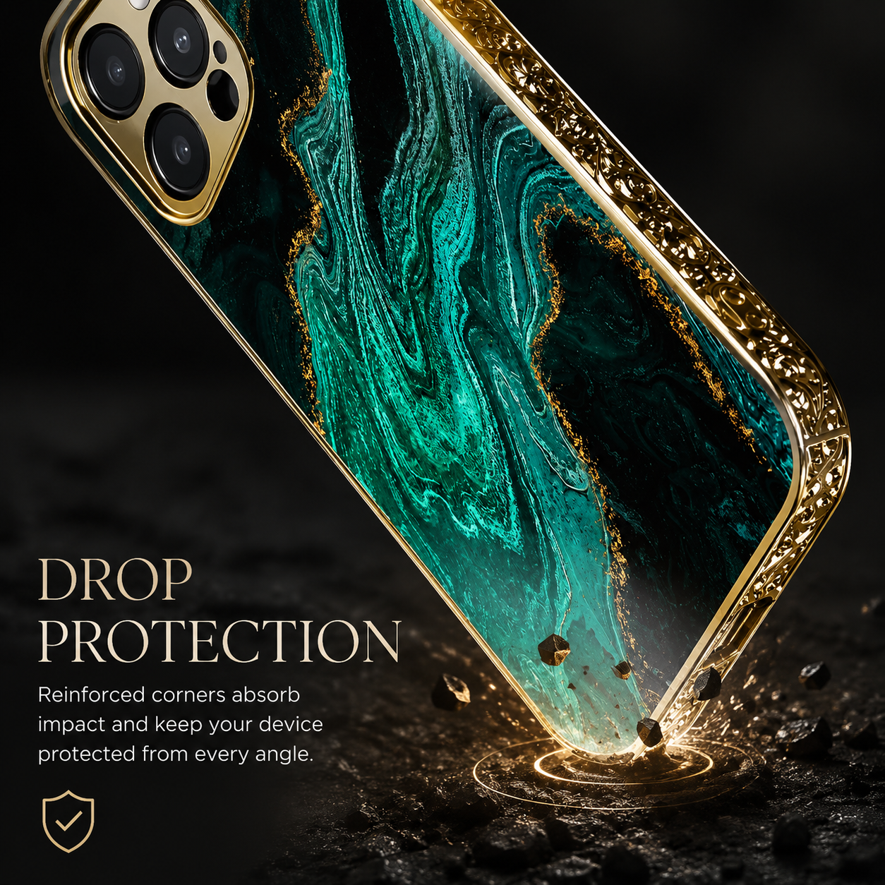 Premium iPhone Case MagSafe Compatible Marble Texture Protective Cover Gold Frame Design Shockproof Camera Lens Guard Wireless Charging Anti Scratch