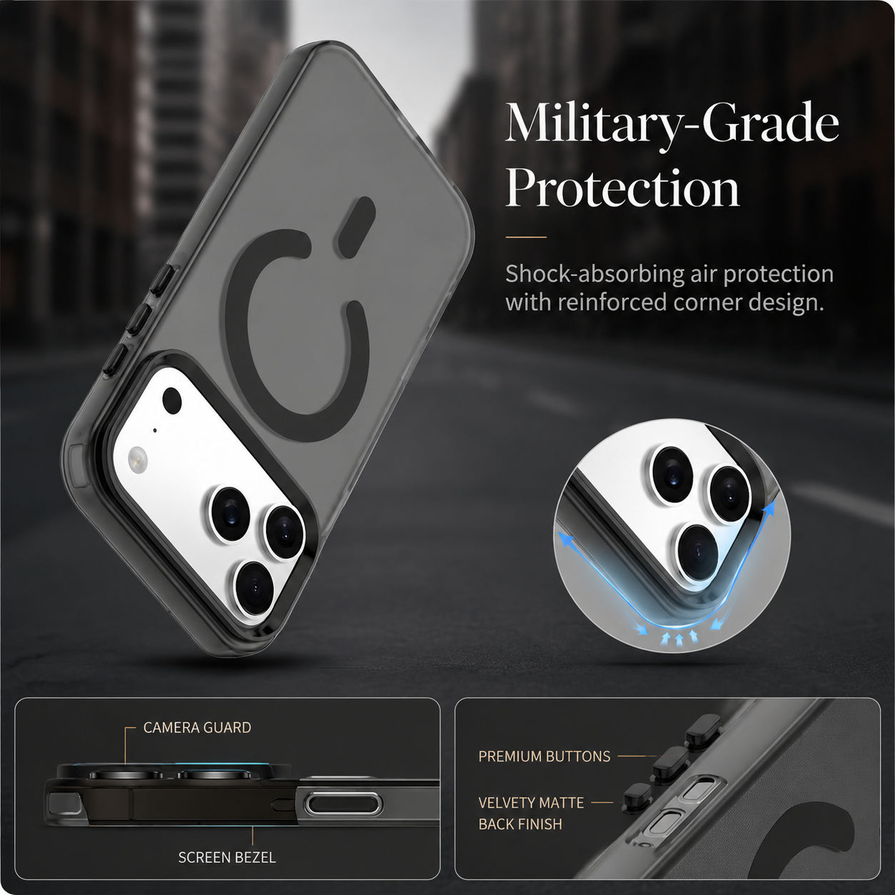 Premium iPhone Case MagSafe Compatible Matte Candy Clear Magnetic Soft Cover Camera Lens Protection Shockproof Anti-Fingerprint Non-Slip Design