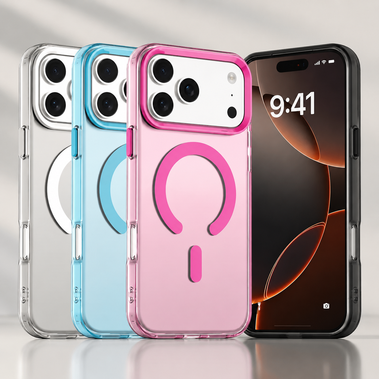 Premium iPhone Case MagSafe Compatible Matte Candy Clear Magnetic Soft Cover Camera Lens Protection Shockproof Anti-Fingerprint Non-Slip Design