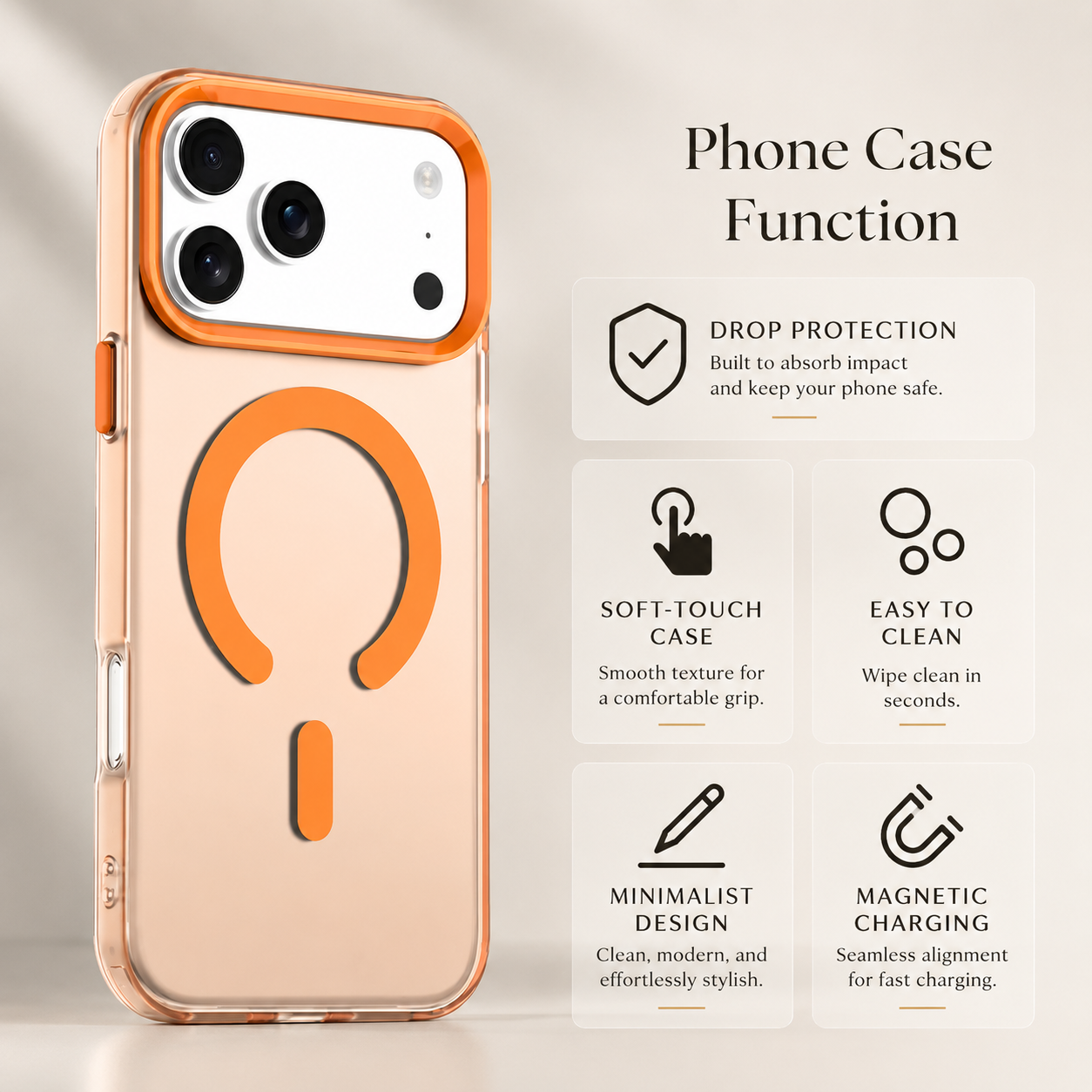 Premium iPhone Case MagSafe Compatible Matte Candy Clear Magnetic Soft Cover Camera Lens Protection Shockproof Anti-Fingerprint Non-Slip Design