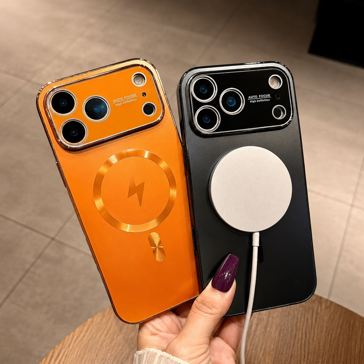 Premium iPhone Case MagSafe Compatible Matte Plating Cover with Camera Lens Protection Shockproof Anti Fingerprint Non Slip Dustproof Design
