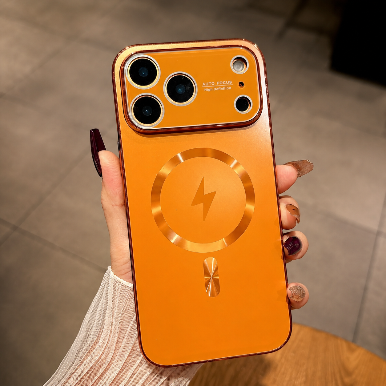Premium iPhone Case MagSafe Compatible Matte Plating Cover with Camera Lens Protection Shockproof Anti Fingerprint Non Slip Dustproof Design