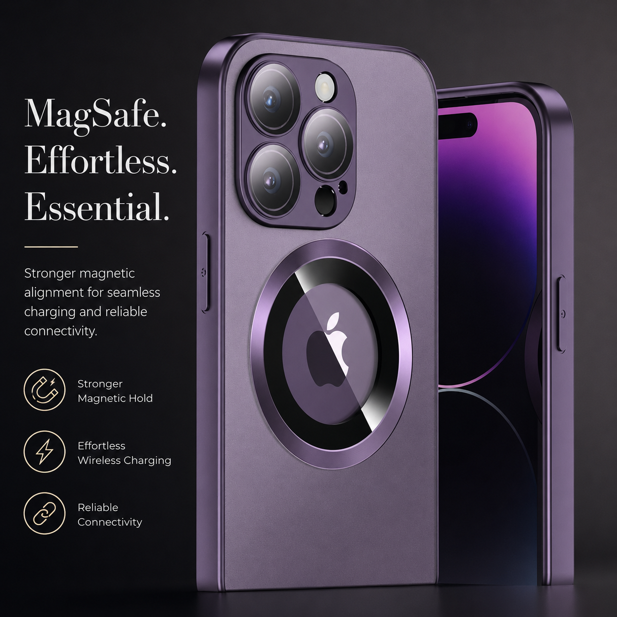 Premium iPhone Case MagSafe Compatible Matte Protective Cover Camera Lens Protection Shockproof Magnetic Slim Lightweight Anti Fingerprint Design