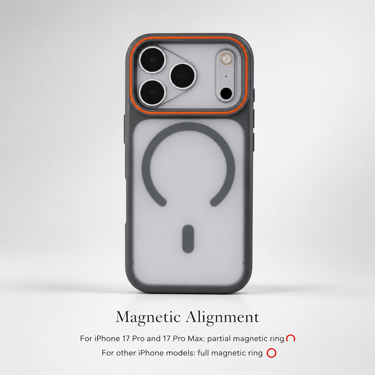 Premium iPhone Case MagSafe Compatible Matte Translucent Design with Camera Lens Protection, Shockproof Anti Fingerprint Surface, Full Coverage Construction