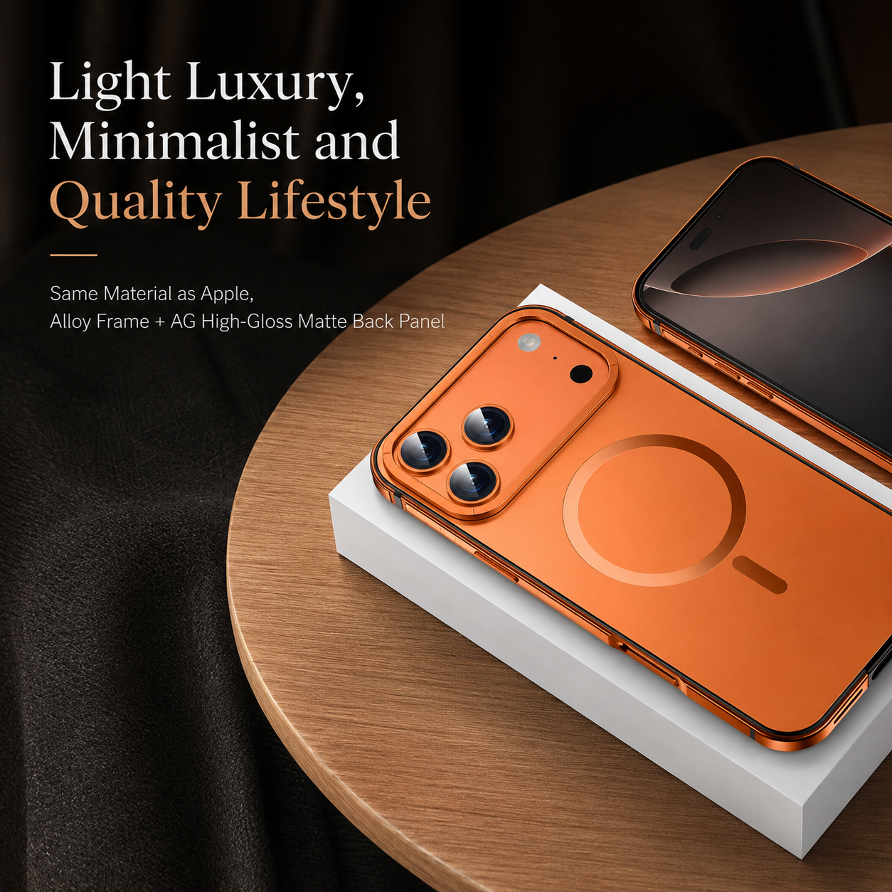 Premium iPhone Case MagSafe Compatible Metal Alloy Bezel with Frosted Magnetic Back, Shockproof Protection, Camera Lens Protection and Secure Grip