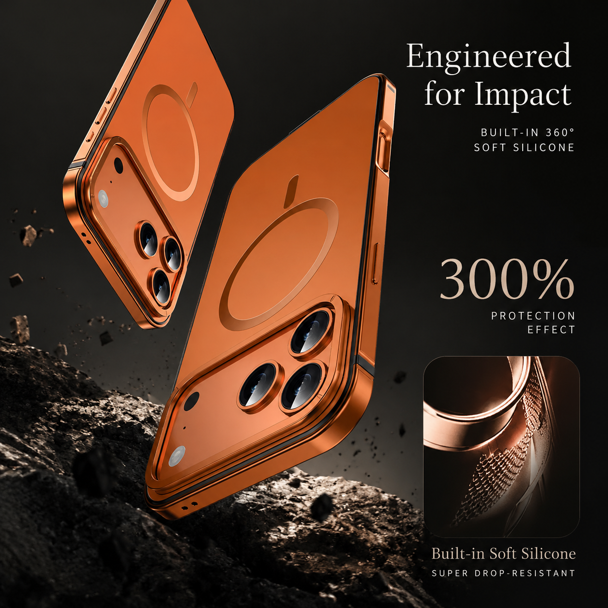 Premium iPhone Case MagSafe Compatible Metal Alloy Bezel with Frosted Magnetic Back, Shockproof Protection, Camera Lens Protection and Secure Grip