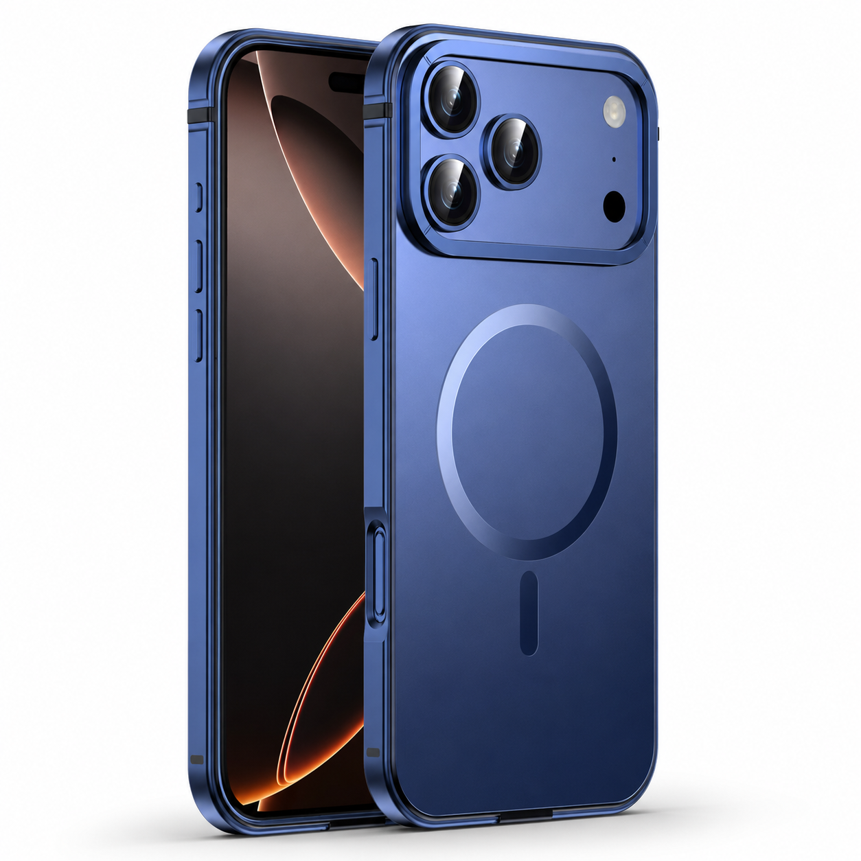 Premium iPhone Case MagSafe Compatible Metal Alloy Bezel with Frosted Magnetic Back, Shockproof Protection, Camera Lens Protection and Secure Grip