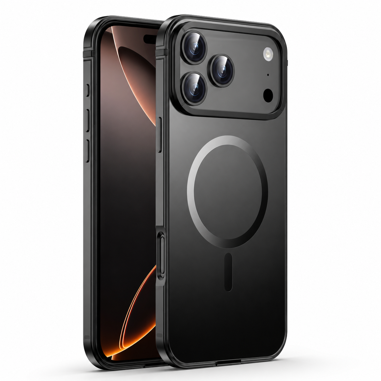 Premium iPhone Case MagSafe Compatible Metal Alloy Bezel with Frosted Magnetic Back, Shockproof Protection, Camera Lens Protection and Secure Grip