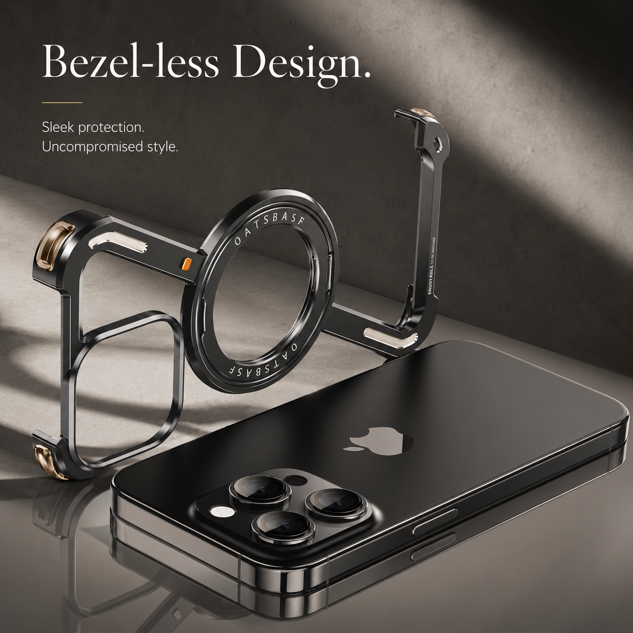 Premium iPhone Case MagSafe Compatible Metal Bumper with 360 Degree Rotating Ring Holder, Shockproof Protection, Camera Lens Protection and Secure Grip
