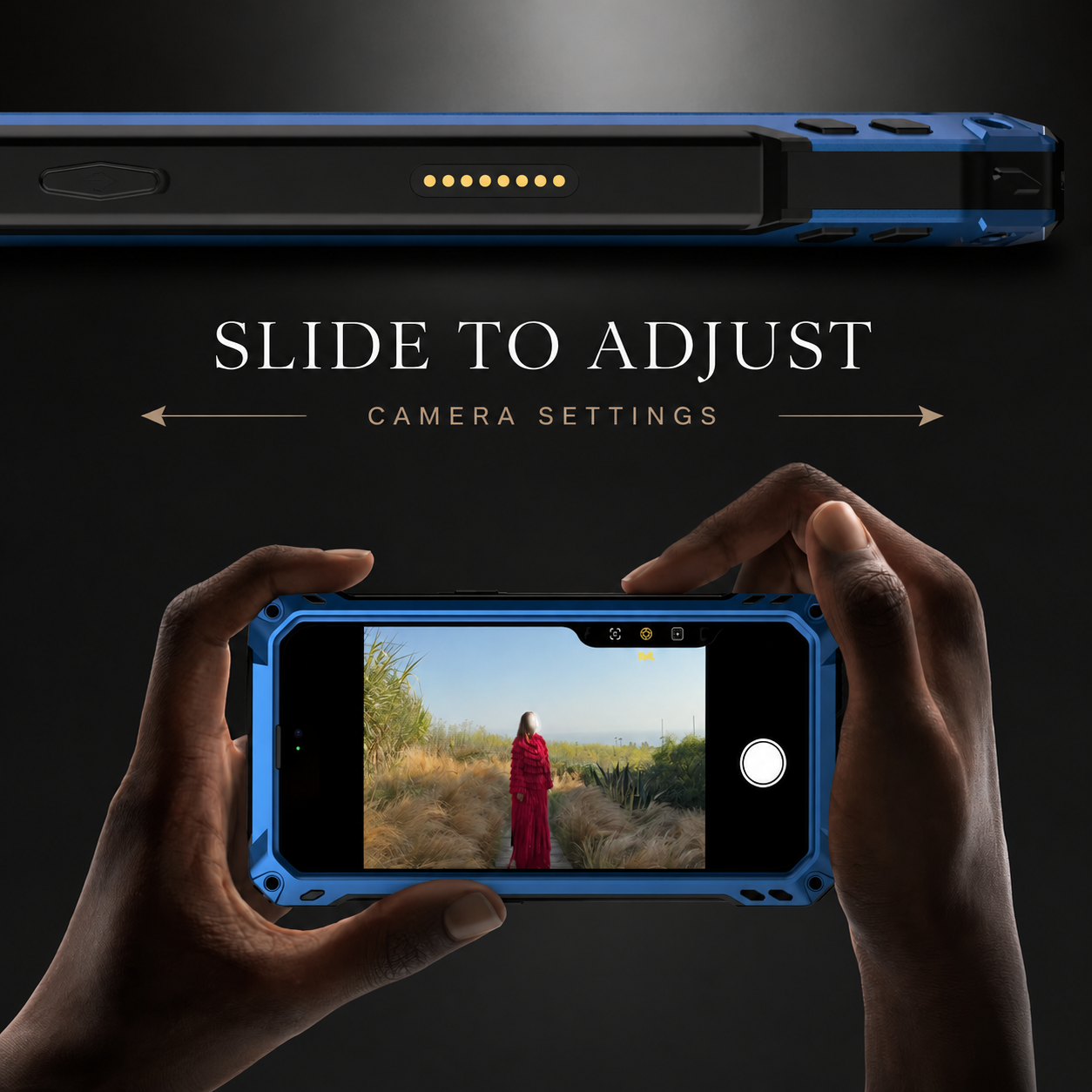 Premium iPhone Case MagSafe Compatible Metal Cover with Camera Guard Kickstand, Screen Protection, Shockproof Dual Layer Design and Durable Protection