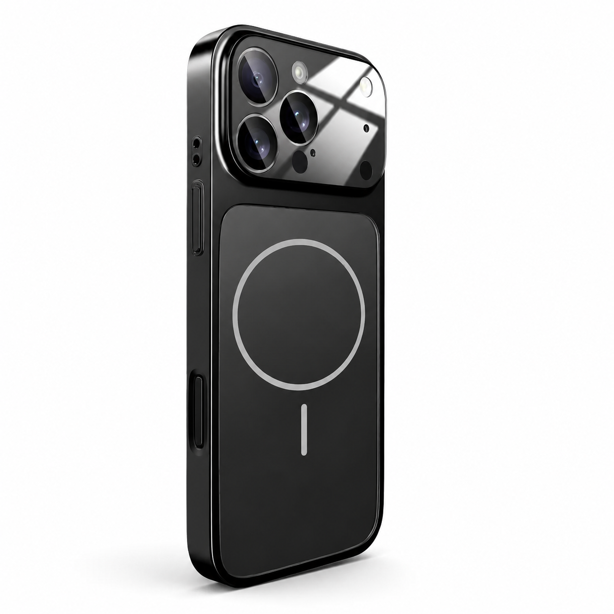 Premium iPhone Case MagSafe Compatible Nano Glass Matte Design with Camera Lens Protection, Shockproof Anti Fingerprint Surface, Slim Durable Construction