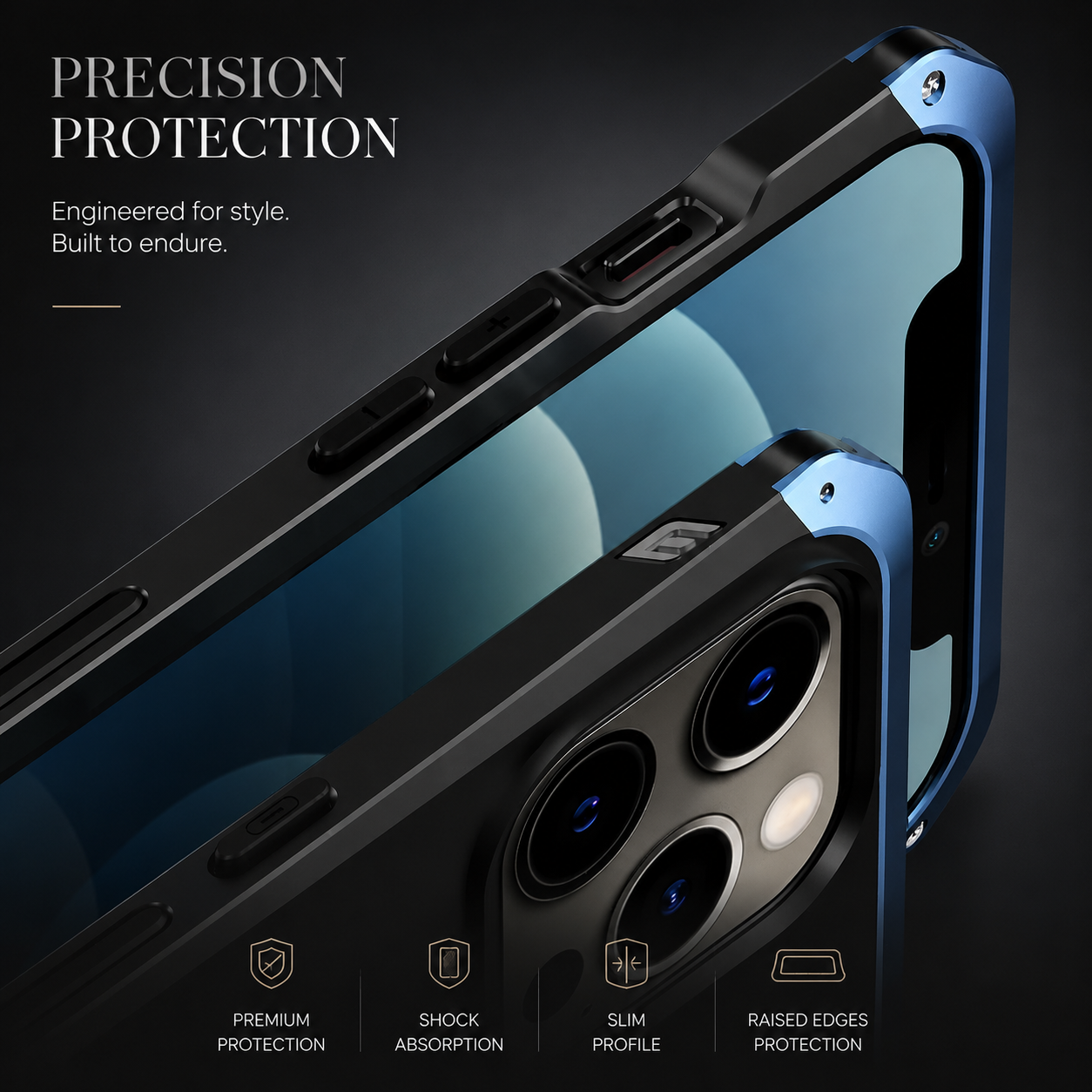 Premium iPhone Case MagSafe Compatible PC and Aluminum Metal Bumper with Shockproof Dual Layer Protection, Dustproof Anti Scratch Finish, Premium Metallic Design