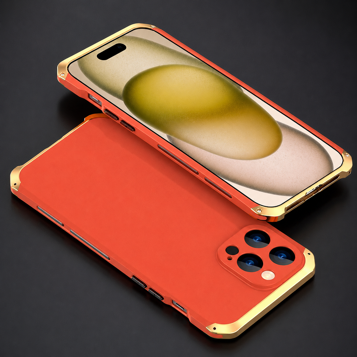 Premium iPhone Case MagSafe Compatible PC and Aluminum Metal Bumper with Shockproof Dual Layer Protection, Dustproof Anti Scratch Finish, Premium Metallic Design