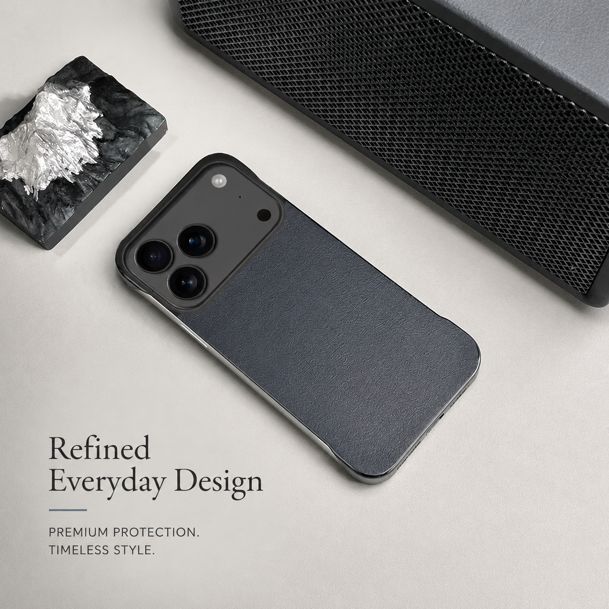 Premium iPhone Case MagSafe Compatible PU Leather Cover Camera Lens Protection Ultra Thin Frameless Shockproof Anti Fall Non Slip Matte Design