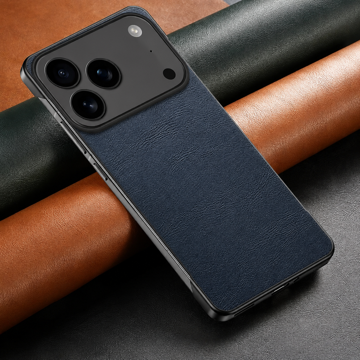 Premium iPhone Case MagSafe Compatible PU Leather Cover Camera Lens Protection Ultra Thin Frameless Shockproof Anti Fall Non Slip Matte Design