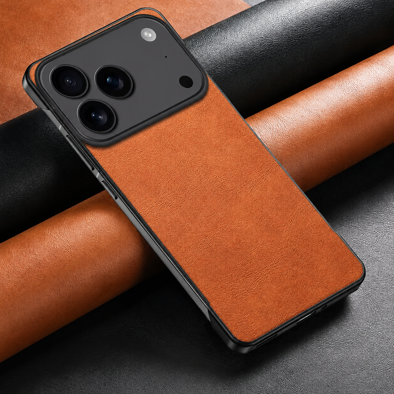 Premium iPhone Case MagSafe Compatible PU Leather Cover Camera Lens Protection Ultra Thin Frameless Shockproof Anti Fall Non Slip Matte Design