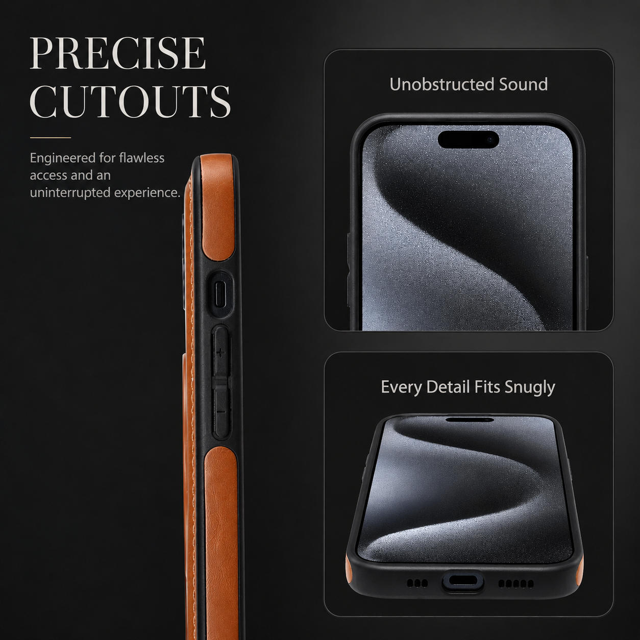 Premium iPhone Case MagSafe Compatible PU Leather Protective Cover 360 Rotating Ring Stand Camera Lens Protection Shockproof Slim Design