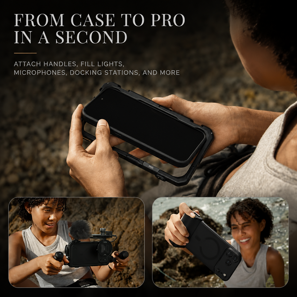 Premium iPhone Case MagSafe Compatible Photography Cover Camera Lens Mount Support Shockproof Kickstand Lightweight Durable Protective Case Non Slip Grip
