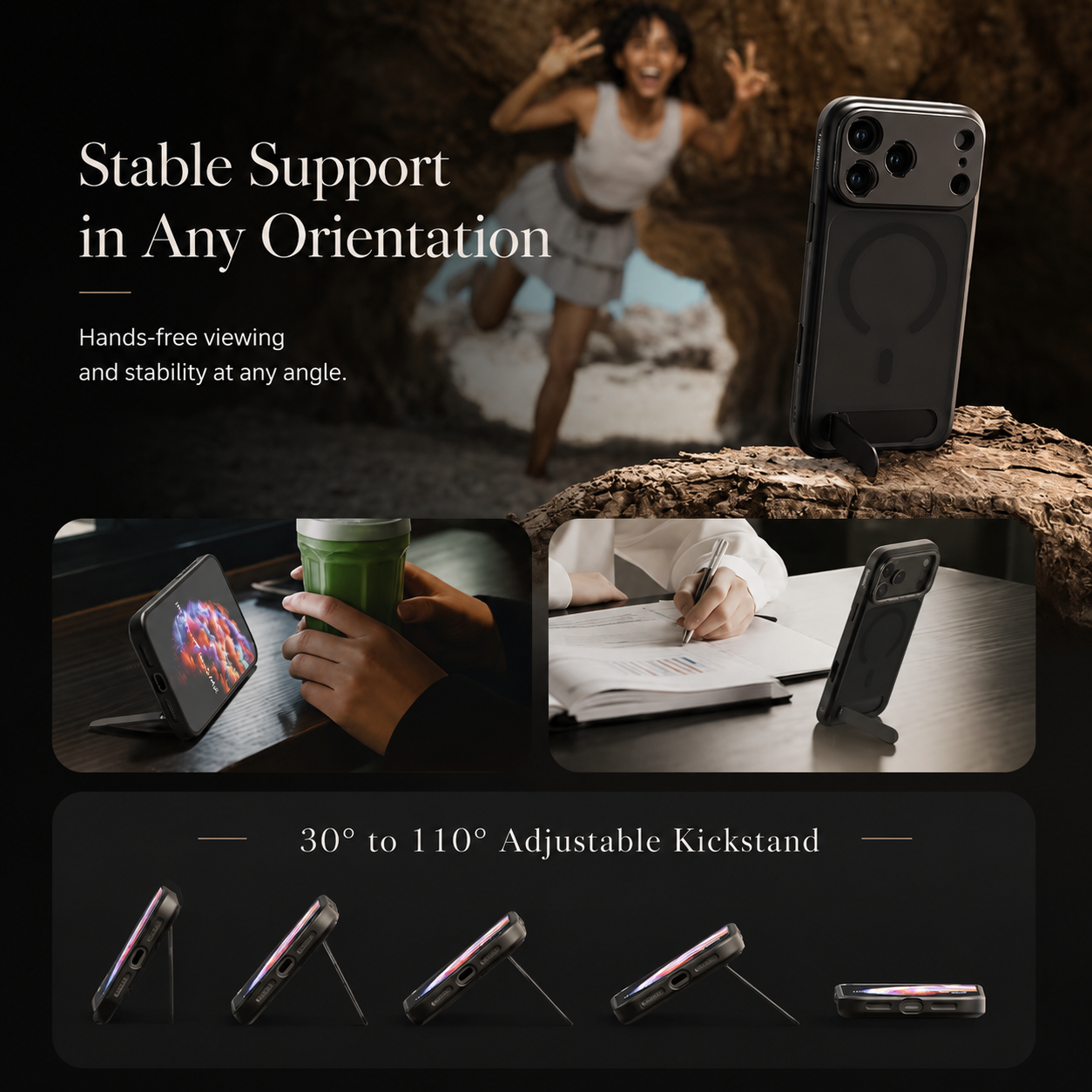 Premium iPhone Case MagSafe Compatible Photography Design with Camera Lens Protection, Filter Mount Support, Kickstand Function, Shockproof Construction