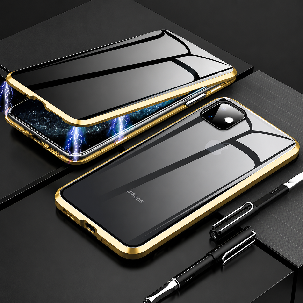 Premium iPhone Case MagSafe Compatible Privacy Screen Tempered Glass Protective Cover Camera Lens Protection Shockproof 360 Full Body Slim Design
