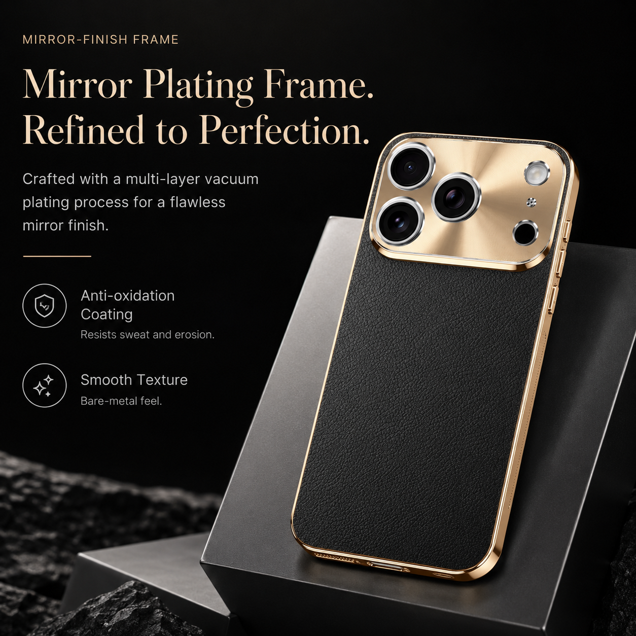 Premium iPhone Case MagSafe Compatible Protective Cover Lychee Texture Leather Back Camera Lens Protection Shockproof Full Coverage Slim Design