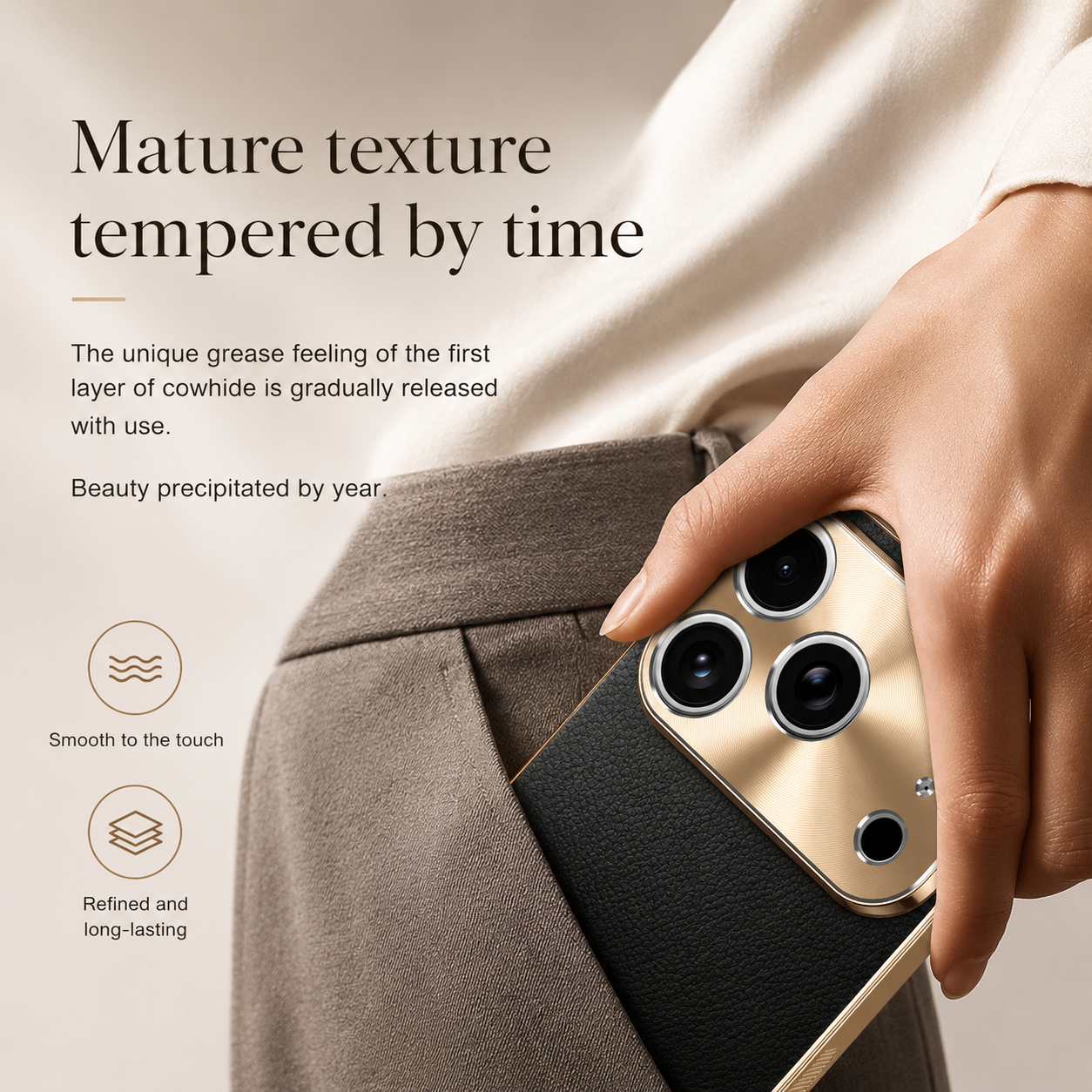 Premium iPhone Case MagSafe Compatible Protective Cover Lychee Texture Leather Back Camera Lens Protection Shockproof Full Coverage Slim Design